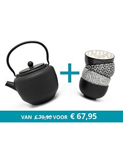 Theepot Pucheng met 4 mokjes