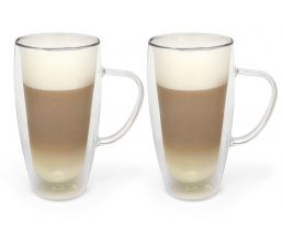 Dubbelw.glas cappuccino/latte m. 400ml s/2