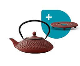 Theepot Xilin 1,25L gietijzer rood