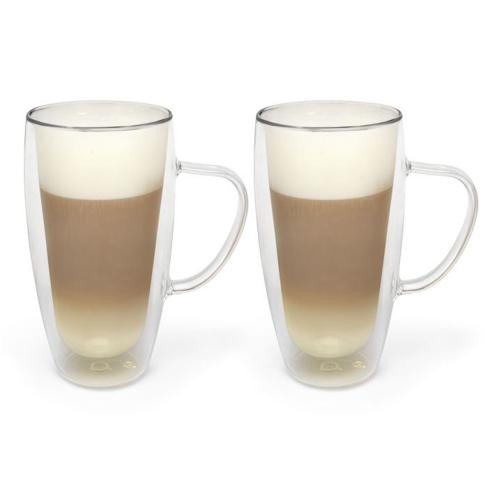 Verlichten token token Dubbelw.glas cappuccino/latte m. 400ml s/2