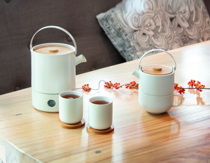 Theepot met warmhouder